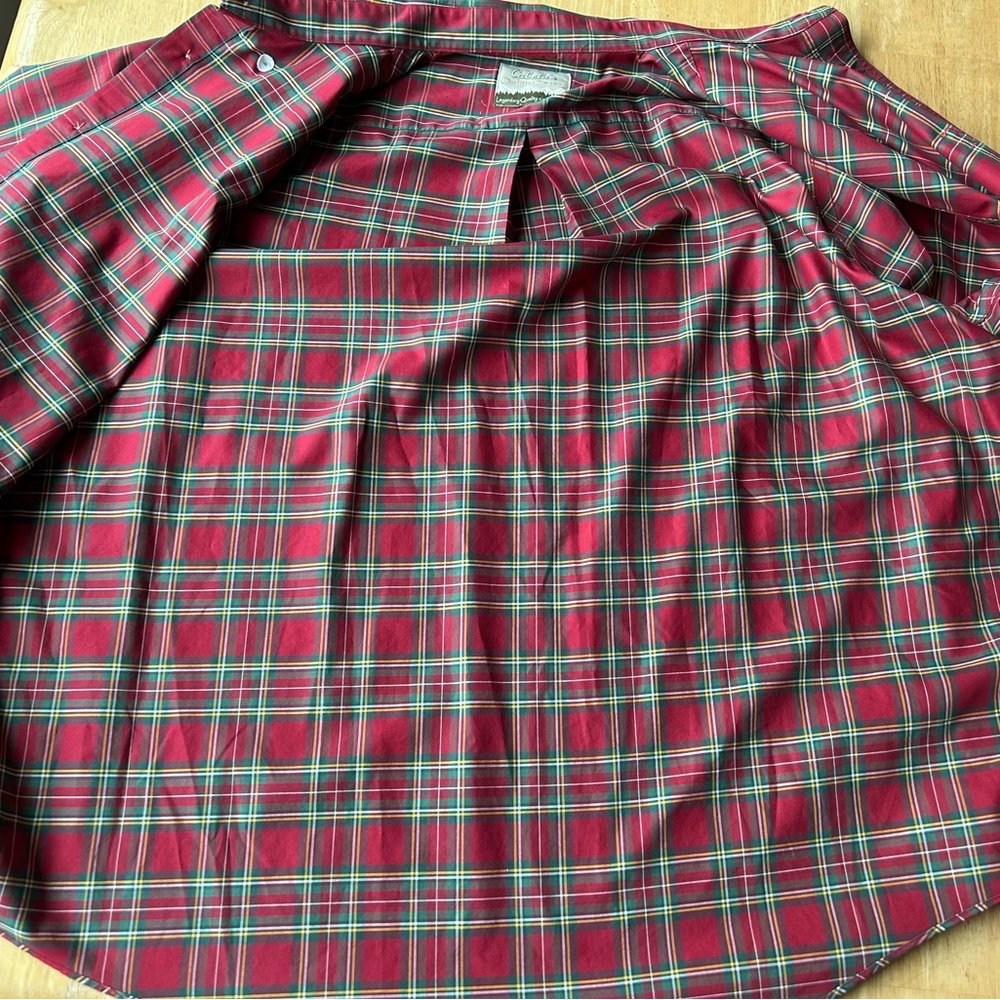 Men’s XL long sleeve button Cabela’s  outfitters series red green plaid holiday. - Picture 8 of 12